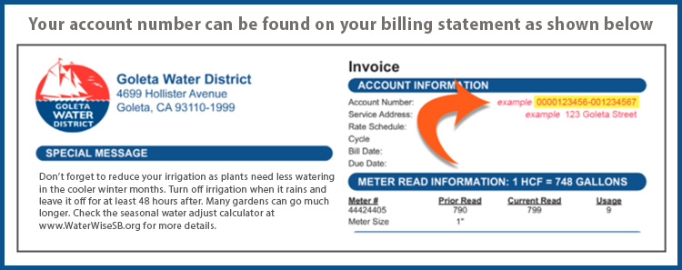 Sample billing statement