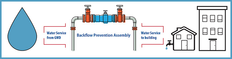 Diagram of a backflow assembly