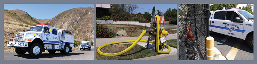 Sherpa Fire photos of a firetruck and hydrant.